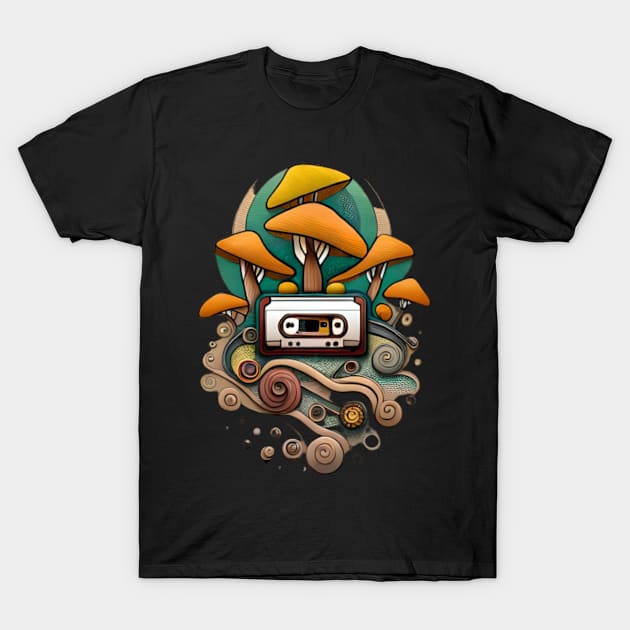 tape psychedelic mushrooms music T-Shirt by rafaelwolf